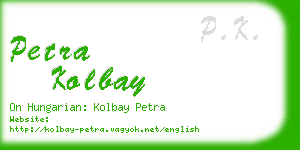 petra kolbay business card